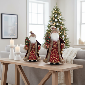 Decorazioni Natalizie Vintage in Velluto Rosso per Interni, Artigianato di Babbo Natale Direttamente dal Produttore - Product Image 2