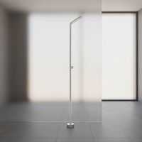 Colonne de douche murale Weihao en nickel brossé, système de douche extérieur à eau froide, ensemble de douche en céramique avec tube en acier inoxydable
