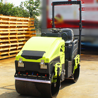 Compacteur routier vibrant à double tambour de 1 tonne avec moteur diesel refroidi par air et pompe hydraulique, mini-compacteur autoporté pour asphalte