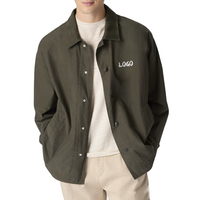 Veste homme grande taille à manches longues, col rabattu, à simple boutonnage, impression graphique personnalisée OEM/ODM 2026