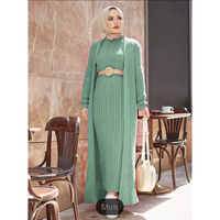 Vêtement islamique en coton jersey, robe kaftan modeste, robe femme arabe, jilbab, vêtement ethnique, pull, abaya d'hiver, robe musulmane pour femmes