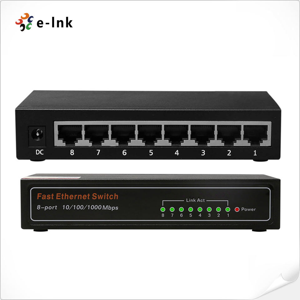 Unmanaged 8 Port 10/100/1000Mbps Ethernet Switch for Networking