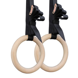 Anneaux de gymnastique TOP Gymnastics Fitness, ensemble d'anneaux en bois de 28 mm pour entraînement à domicile et exercices de traction en intérieur - Product Image 1