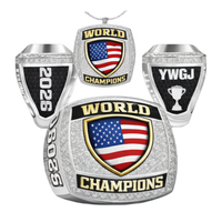 Anillo de Campeón Atlético Personalizado, Aleación con Cristales Incrustados, Insignia del Club Grabada, Número de Participante, Joyería Conmemorativa