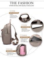 Sac à dos unisexe décontracté pour ordinateur portable avec fermeture éclair, doublure en polyester, idéal pour l'université, l'école, les voyages – Tendance et Pratique