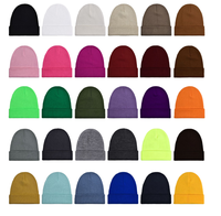 Gorros de Punto Térmicos Personalizados al por Mayor de Fábrica con Logotipo, Diseño Frío, 60 Colores, Gorros de Color Sólido, a la Moda, Resistentes al Viento