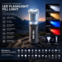 JIXIO Lumière vidéo LED zoomable 4 couleurs 15W CRI96+ 26 Gobos pour télécommande, éclairage de studio portable haute luminosité, lampe d'appoint