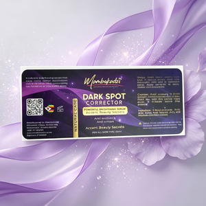 Etiqueta Autoadhesiva Personalizada para Botellas de Cosméticos, Color Morado, Negro y Dorado, Lámina Mate Impermeable, Etiqueta para Frascos de Belleza con Código QR - Product Image 5