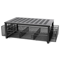 Fabrication de support pour écran d'ordinateur de bureau Organisateur de bureau en maille métallique avec tiroir et porte-stylo Organisateur de bureau