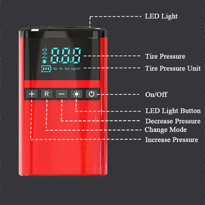 Compresseur d'air ABS <span class=keywords><strong>Gonfleur</strong></span> de pneus de <span class=keywords><strong>voiture</strong></span> 150 PSI <span class=keywords><strong>12V</strong></span> CC Portable Affichage numérique Arrêt automatique Boîte à batterie Double cylindre Certifié CE - Product Image 6