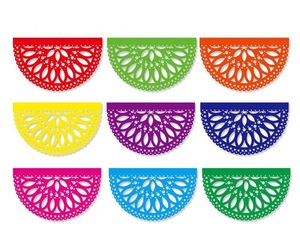 Bannière en feutre à thème Piñata Drapeau du Mexique, motif floral ajouré, pour fêtes d'Halloween, du Nouvel An et de Thanksgiving, colorée et à thème démoniaque - Product Image 6