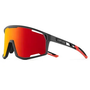 KAPOVE kacamata hitam bersepeda, lensa kaca mata olahraga sepeda jalan gunung polikarbonat 1 buah