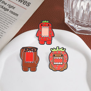 Lindo Pin Esmaltado de <span class=keywords><strong>Domo</strong></span> <span class=keywords><strong>Kun</strong></span> con Fresa y Flor, 3 Estilos, Broche de Monstruo Frutal, Regalos Promocionales Personalizables para Decoración de Mochilas - Product Image 5