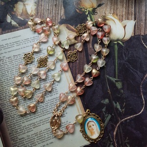 Collier Chapelet <span class=keywords><strong>Rose</strong></span> <span class=keywords><strong>Rose</strong></span> <span class=keywords><strong>Coeur</strong></span> Charmes Sept Chapelets Chagrin Femmes Miraculeuse Vierge <span class=keywords><strong>Marie</strong></span> <span class=keywords><strong>Coeur</strong></span> Chapelets Catholique Gits - Product Image 3