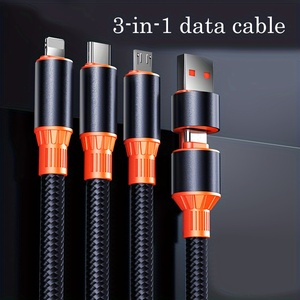 MFI 4 en 1 Bold <span class=keywords><strong>Nylon</strong></span> 120W <span class=keywords><strong>Cable</strong></span> <span class=keywords><strong>Usb</strong></span> de carga súper rápida Tipo C <span class=keywords><strong>Cable</strong></span> de microcargador para iPhone 14 13 12 11 Pro Max Android - Product Image 6