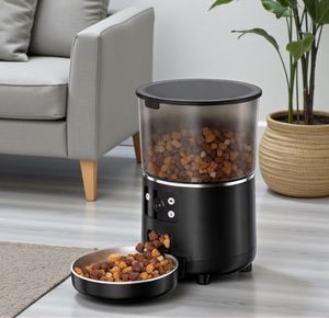 Distributeur automatique intelligent de nourriture pour animaux de compagnie 4L avec caméra, application Tuya, en plastique solide, alimentation programmée et contrôle des portions pour petits animaux - Product Image 1