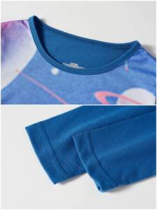 Abito da notte per ragazze con stampa a manica lunga personalizzato abito da notte per bambine - Product Image 2