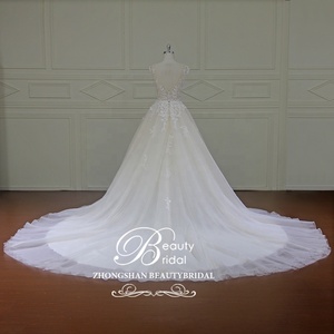 NM007 immagini reali classiche di Design originale dell'ultimo modello di abito <span class=keywords><strong>da</strong></span> <span class=keywords><strong>sposa</strong></span> in pizzo applicato 2021 - Product Image 3