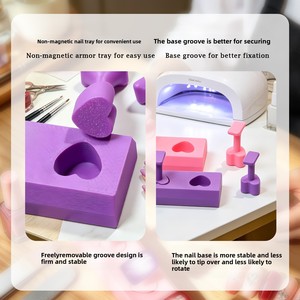 Support en plastique pour faux <span class=keywords><strong>ongles</strong></span> en forme de cœur, inspiré du Mochi Dopamine, non magnétique, outil de pratique DIY pour débutants, pas cher - Product Image 4