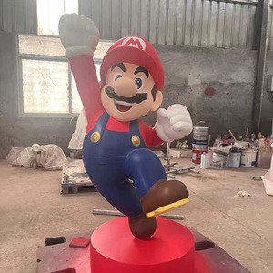 Personalizar fibra de vidrio Mario escultura tamaño real juego personaje figuras resina Mario Brother estatuas para la venta - Product Image 6
