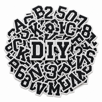 108 pièces de lettres et chiffres brodés thermocollants en chenille polyester, 0,75 pouce, A-Z 0-9, personnalisables pour vêtements, chapeaux, chemises, sacs