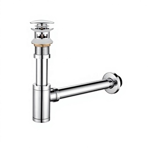 Ensemble <span class=keywords><strong>de</strong></span> <span class=keywords><strong>vidange</strong></span> <span class=keywords><strong>de</strong></span> lavabo en laiton chromé moderne pour salle <span class=keywords><strong>de</strong></span> bain, cuisine, baignoire - Bonde <span class=keywords><strong>de</strong></span> <span class=keywords><strong>vidange</strong></span> à pression + Siphon réglable à bouteille - Product Image 1