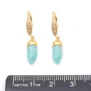 Boucle d'oreille en forme de pointe avec fil d'oreille en zircon en argent sterling - Product Image 4