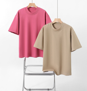 T-shirt Streetwear in Cotone 250G con Scollo Piccolo, Spalle Cadenti, Vestibilità Ampia, Manica Corta, Unisex, Tinta Unita, Logo Personalizzato, Vendita all'Ingrosso - Product Image 2