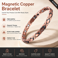 Joyería Magnética de Cobre Puro, Pulsera de Eslabones con Diseño de Escamas de Pescado y Cierre, Venta al por Mayor, Línea de Joyería de Salud Personalizada