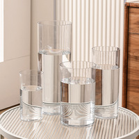 Vase Moderne en Plastique Transparent pour Arrangements Floraux Élégants, Idéal pour Lys Hydroponiques 'Horse Drunk Wood', Design Simple et Droit pour Salon