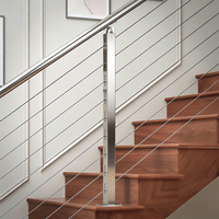 Edelstahl 304 Balkon-Glasgeländer Quadratischer Schwarzer Stab Balustrade Treppenhandlauf Gehärtetes Glas Schlitzrohr-Geländer