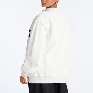 สเวตเชิ้ตผู้หญิงโอเวอร์ไซส์เปิดไหล่ป้องกันการหลุดลอกระบายอากาศได้ดีปักลายแบบลำลอง - Product Image 5