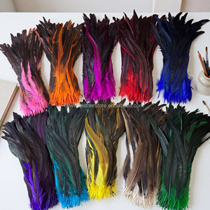 Oferta Económica: Plumas de Cola de Gallo Naturales Teñidas Directamente, de 30-35 cm, a Granel, Color Bronceado, <span class=keywords><strong>para</strong></span> Disfraces de Carnaval y Decoración - Product Image 1