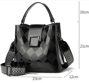 Señoras de hombro de la mujer pequeño barato cubo negro chica messenger clásica bandolera bolsos con tassell - Product Image 6
