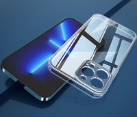 Nouveau étui de téléphone en verre transparent pour iPhone 13 pro max housse personnalisation Transparent étanche sacs et étuis pour téléphone portable