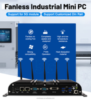 Mini PC Sin Ventilador, Core I7 1165G7 I5 1135G7 1255U 125U, 2 LAN, Tarjeta SIM 5G, Wifi, GPIO, RS232, RS485, Montaje en Riel DIN, Computadora Industrial