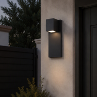 Applique murale LED double tête en aluminium noir et blanc, étanche IP65, à faisceau réglable, blanc chaud, pour jardin