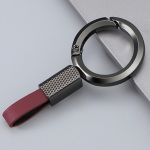 Wholesale Customizable Zinc Alloy Car Keytag with Leather Hook Fashionable <b>Keychain</b> for Business Men <b>Personalized</b> Car Accessory - Product Image 2