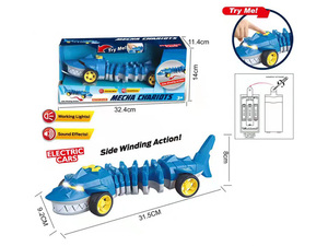 Jouet voiture en forme d'animaux pour enfant, circuit enroulé crocodile, mecha, avec lumière et son, nouvelle collection - Product Image 3