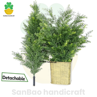 Arbre de cyprès artificiel détachable de 4 pieds, pot tressé doré de 120 cm, articles de décoration pour la maison, plante d'intérieur et d'extérieur