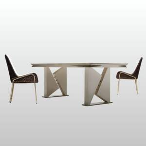 Mesa de Comedor Extensible Moderna Lena, Rectangular, con Tapa de Mármol y Patas de Metal, Capacidad para 6 Personas, Muebles de Lujo para el Hogar y Hoteles, Origen Turquía - Product Image 3