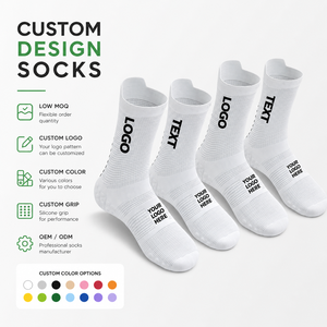 Chaussettes de sport personnalisées à faible MOQ avec logo, conception gratuite, chaussettes athlétiques de course et de cyclisme personnalisées, vente en gros, chaussettes mi-mollet à marque privée - Product Image 4