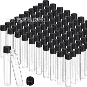 Screw Cap Flat Bottom Test Tubes 22*116/120mm Glass With Black Lid Lab Use - Product Image 3