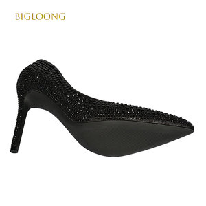 Elegantes tacones <span class=keywords><strong>de</strong></span> boda negros, diamantes <span class=keywords><strong>de</strong></span> imitación brillantes, <span class=keywords><strong>zapatos</strong></span> <span class=keywords><strong>de</strong></span> fiesta suaves acolchados para mujeres para cumpleaños, vacaciones, celebraciones, Verano - Product Image 5