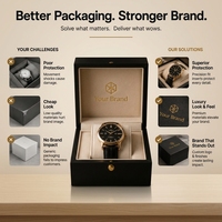 Boîte cadeau rigide en papier personnalisée avec logo en relief, dorure à chaud et doublure en velours pour emballage de bijoux et montres
