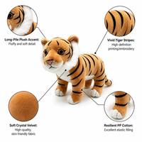 Peluche Tigre Réaliste Personnalisée, Faible MOQ, Douce et Rembourrée, Idéale pour Cadeau d'Anniversaire Enfant et Souvenir de Zoo