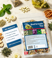OEM 5g*20 Sachets de thé pour la mauvaise haleine, thé aux herbes naturelles, sachet de thé triangulaire au jasmin, menthe et chrysanthème, thé aux herbes pour l'hygiène bucco-dentaire