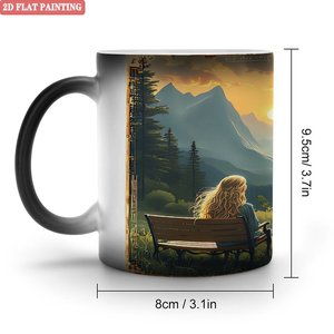 Frosted Black 11oz Ceramic <b>Mug</b> Heat Color Changing Magic Cup <b>Sister</b> Brother Birthday Gift - Product Image 2