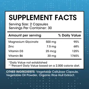 60 adet doğal madde magnezyum glisinat hapları Vitamin D3 Vitamin B6 gücü kemik ve bağışıklık takviyesi geliştirmek