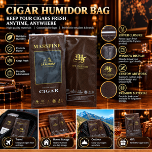 Bolsas de embalaje de tabaco ahumado humidificado con cremallera deslizante de plástico impresa personalizada bolsa para cigarros hechos a mano - Product Image 5